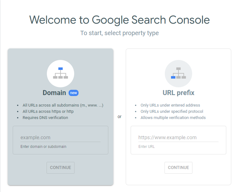 Search Console Welcome